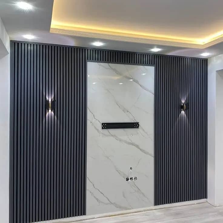 PVC wallpanel- Wpc wallpanel-Fluted wall panel-Solid panel-Media wall 4