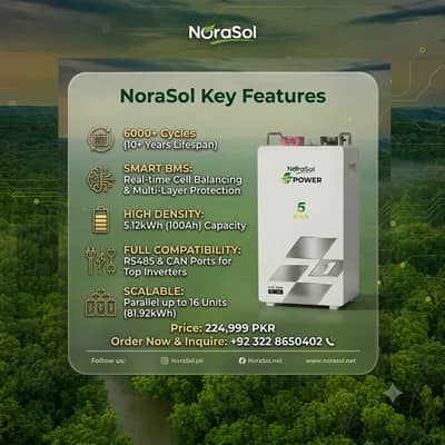 Meet the NoraSol POWER 5 kWh LiFePO4 Battery