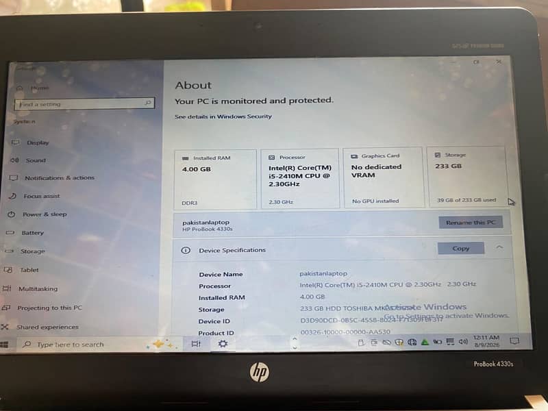 Laptop hp 4