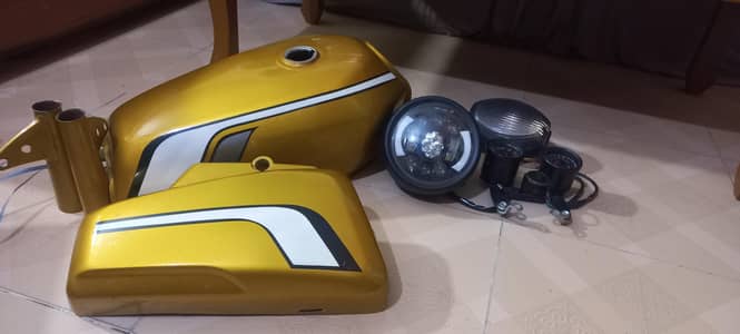 honda 125 . GOLD tanki tapy LED fancy front light  double Meter  fancy