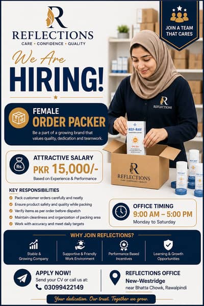 Female Order-Packer Required.