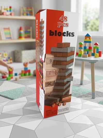 Jenga wooden stacking tower 48 pieces