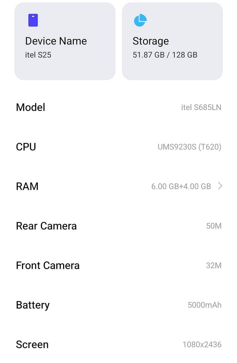 Itel S25 0