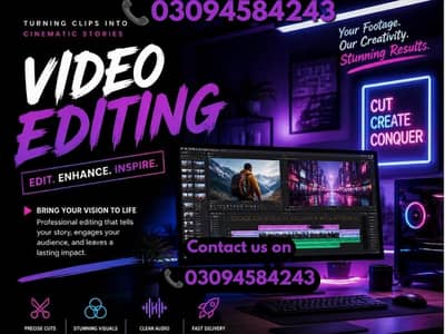 VIDEO EDITING AND GRAPHICS DESIGNING!