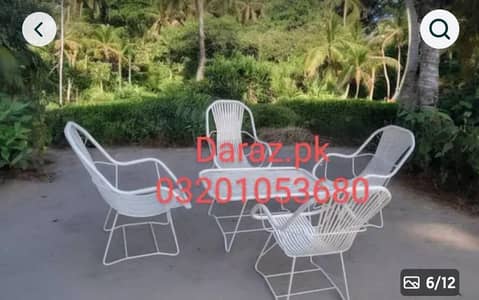 outdoor iron chair table