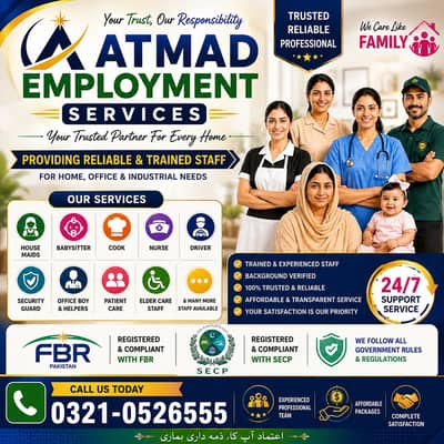 Maids / House Maids / cook / House chef / Baby Sitter maid available.