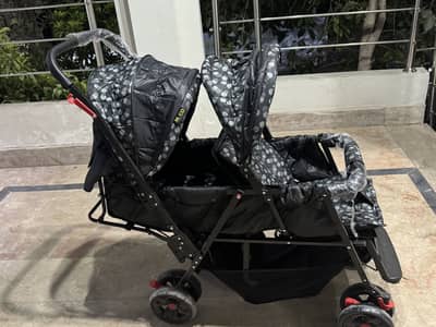 Twins Baby Stroller / Pram – 2 Babies | Sitting + Bed Position