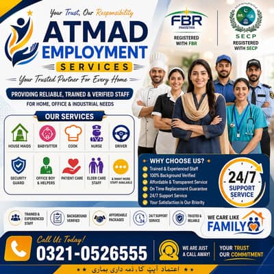 Maids / House Maids / cook / House chef / Baby Sitter maid available.