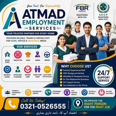 Maids / House Maids / cook / House chef / Baby Sitter maid available.