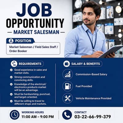 Marketing Salesman | Field Salesman | Sales Jobs | Electrical Products