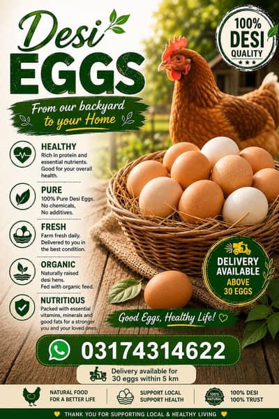  Fresh Desi Eggs  | Pure, Nutritious & Farm Fresh | Home Delivery