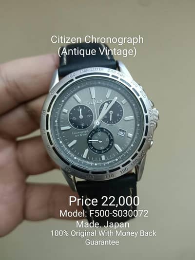 Citizen Chronograph Japan (Antique Vintage) 100%original Model: F500