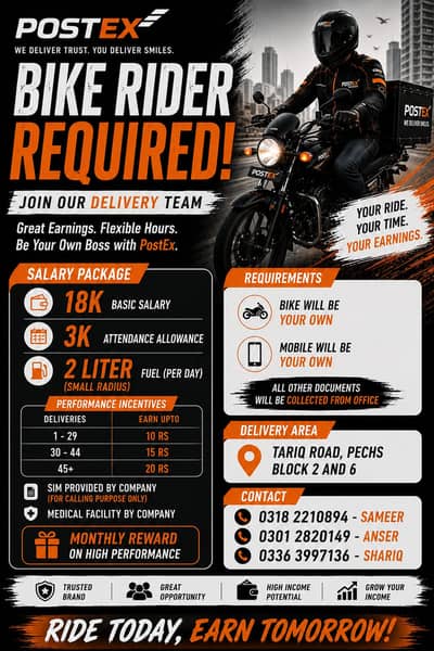 Delivery Rider required.