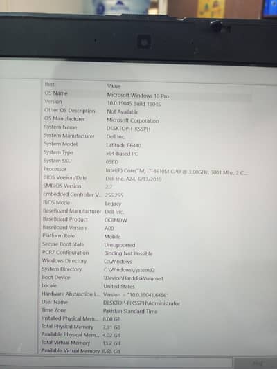 Dell Latitude E6440 i7 4th gen 8 256 ssd