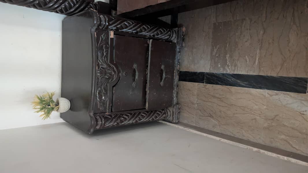 Bed good quality with side table 2