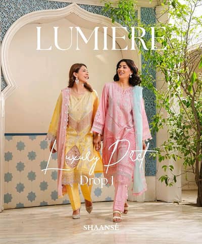Branded Embroidered 3 Piece Unstitched Lawn Suits | Ladies Dress
