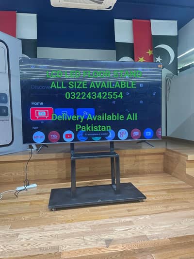 led LCD floor stand wheel stand tv wall mount moveable