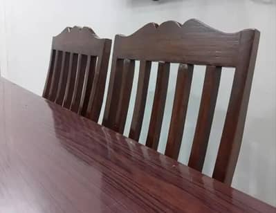 Wooden Dinning Table Large Size with 6 chairs