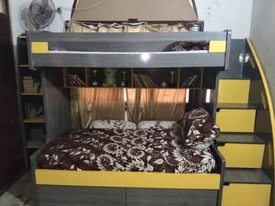 Stylish Wooden Bunk Bed with Storage