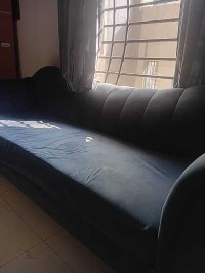 7 seater sofa in light blue color