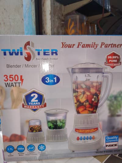 Twister 3-in-1 Blender, Mincer & Grinder - 350W (Brand New)