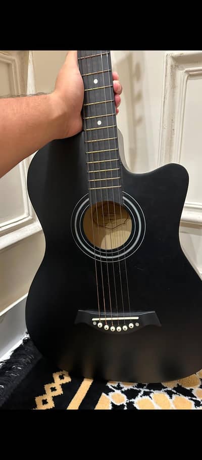 Black Acoustic Guitar with bag (Strings and pick included)