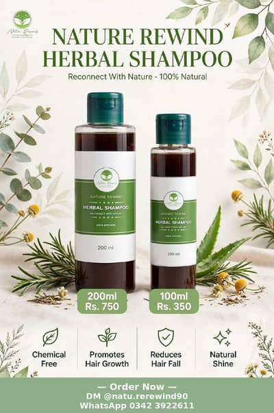 Nature Rewind Herbal Shampoo 100% Natural Anti Hair fall & Growth