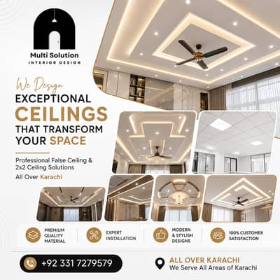 False Ceiling - 2x2 Ceiling - Pop Ceiling - Gypsum Ceiling - Ceilings