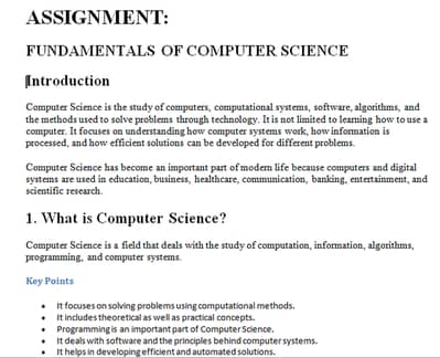 University & College Assignments | MS Word Formatting & Typing