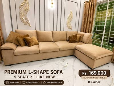 Premium L-Shape Sofa | 5 Seater | Like New