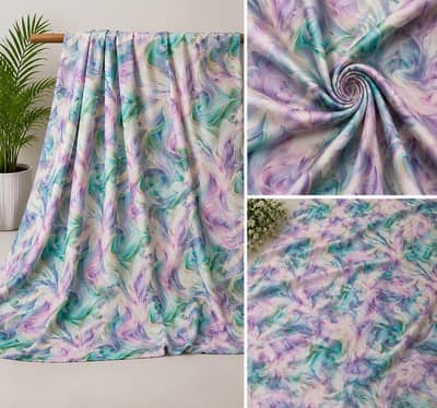 Premium floral printed cotton 2pc | elegant pastel marble floral de