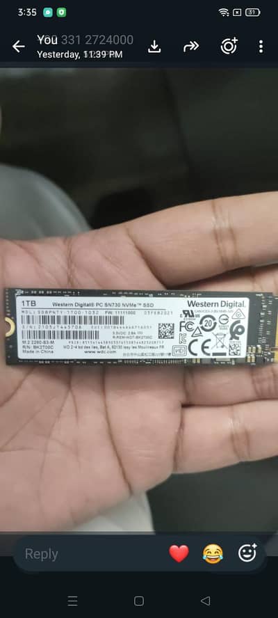 1Tb nvme WD