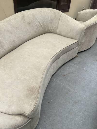 Luxury Curved Cream Sofa Set – 3-Seater + 2-Seater