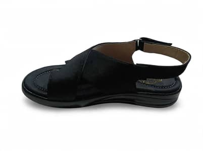 Men's Black Peshawari Chappal - Soft Leather - New