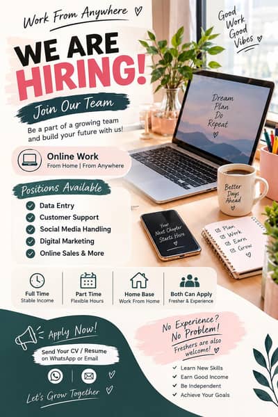 We are hiring staff male and female for online and office work