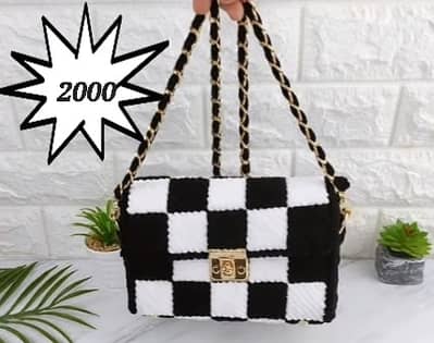 Handmade bags made with soft yarn