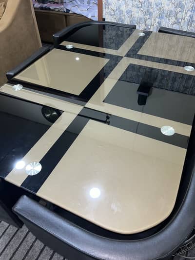 6 seater glass dining table