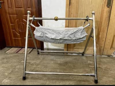 Stainless Steel Baby Jhoola / Folding Baby Cradle with Mosquito Net