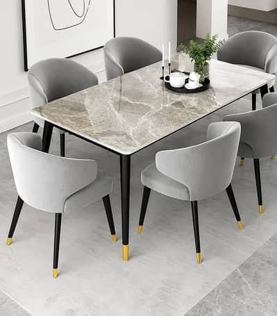 6 Chairs with Large Table | home furniture | 6 seater dining table set