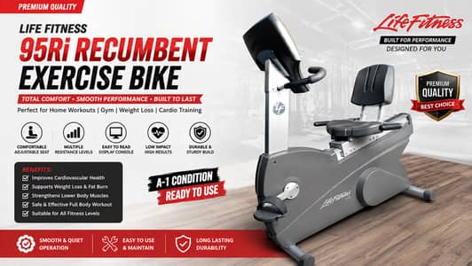Life Fitness 95Ri Recumbent Exercise Bike | Commercial Gym Cycle