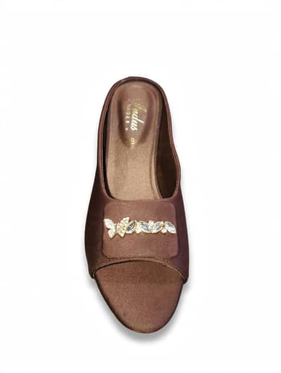 Ladies Brown Fancy Block Heel Size 6 - New - 12 Jora Stock