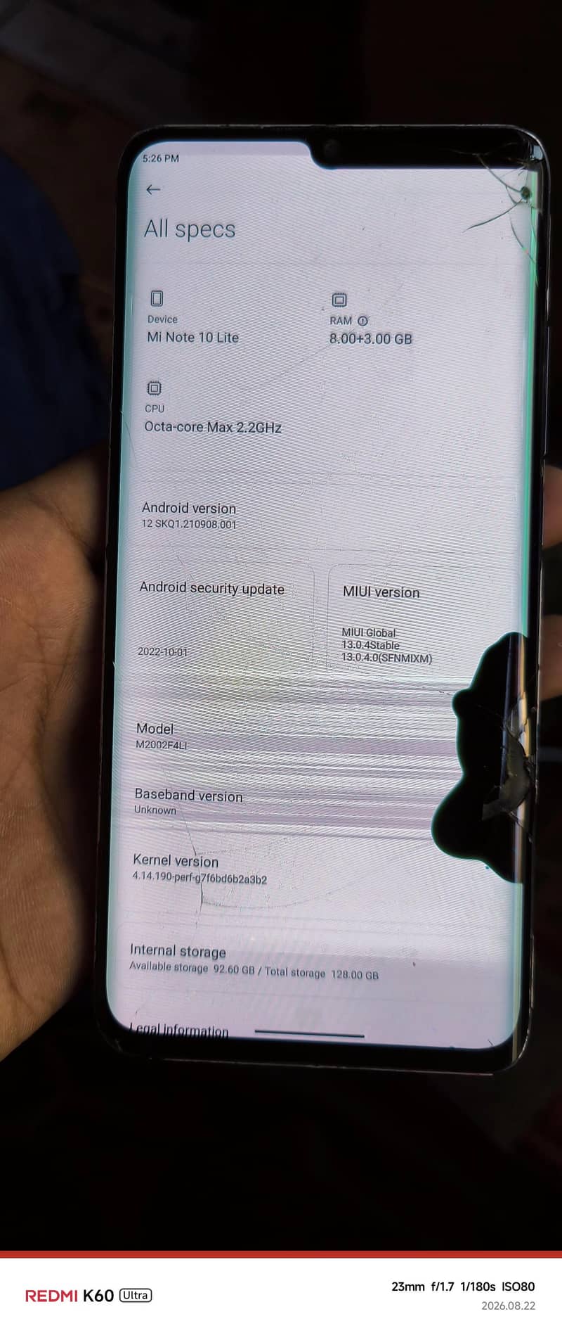 Xiaomi Mi note 10 Lite 6