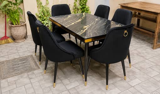 6 Chairs with Large Table | home furniture | 6 seater dining table set