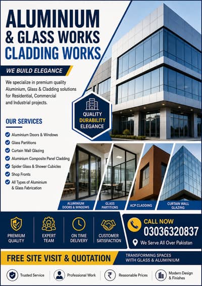 ALUMINIUM & GLASS WORKS | WINDOWS | DOORS | 12MM PARTITIONS | CLADDING