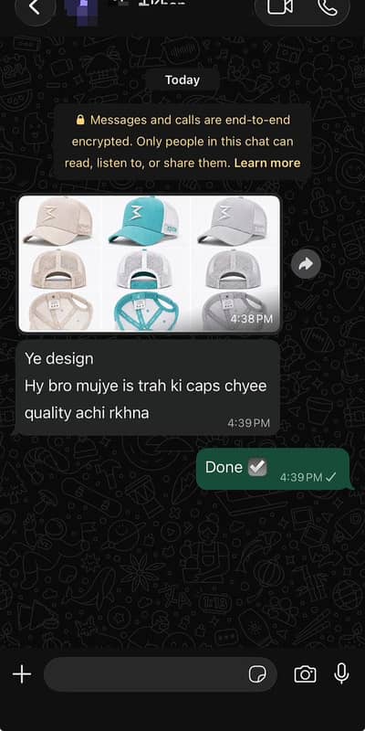 Customised embroidery caps