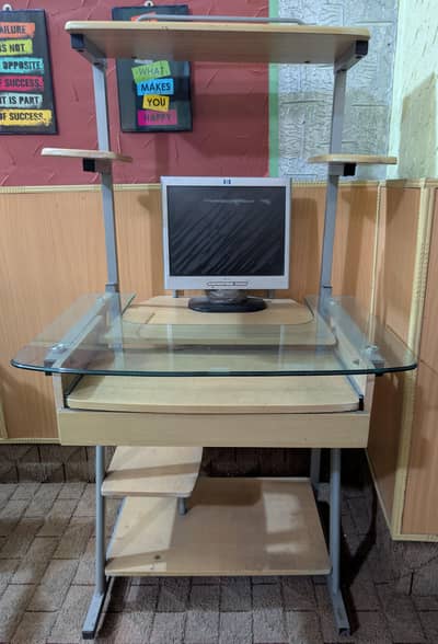 Computer Gaming & Study Table | Glass Top