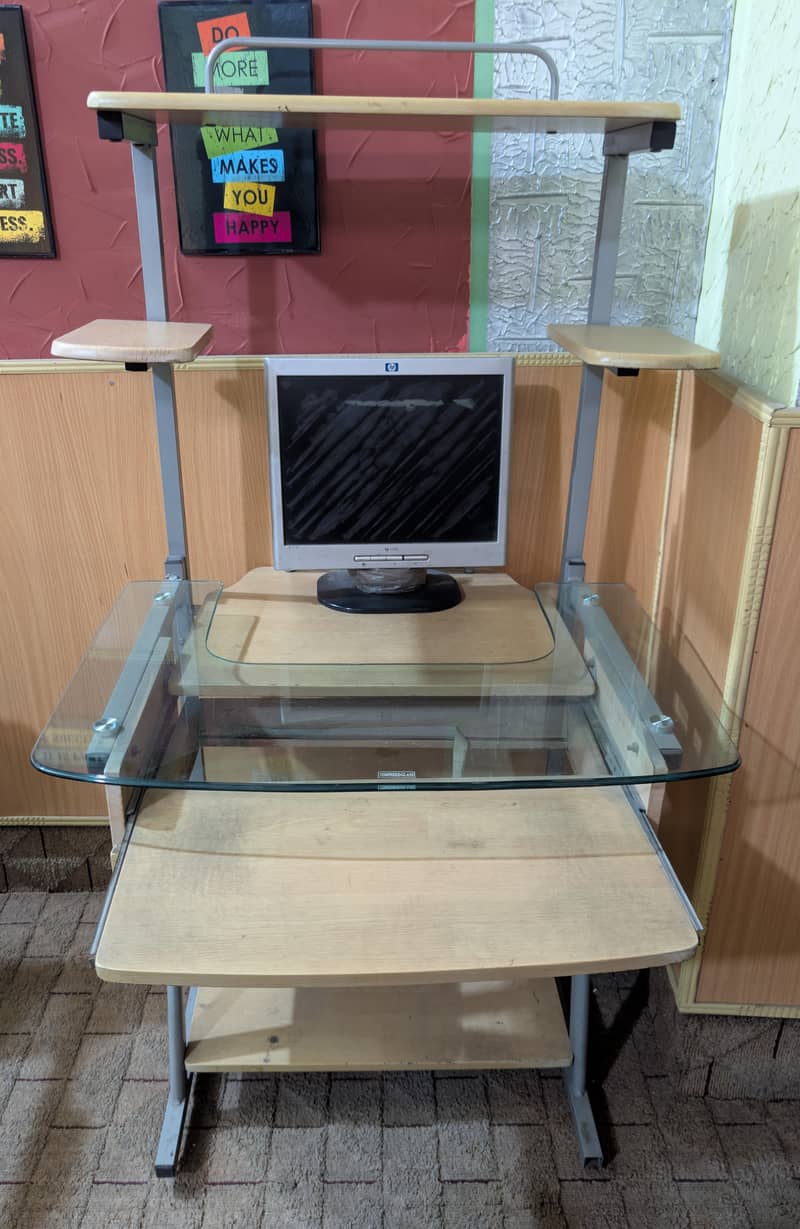 Computer Gaming & Study Table | Glass Top 1