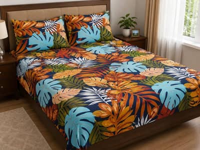 King size Bedsheet (3pc, 1 sheet, 2 pillow cover)