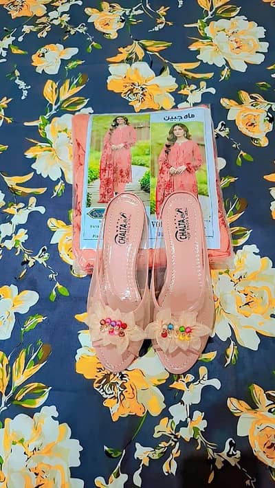 Women’s 3-Piece Pink Embroidered Suit + FREE Shoes