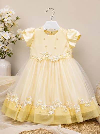 Fancy Lemon princess dress 3 years old baby frock